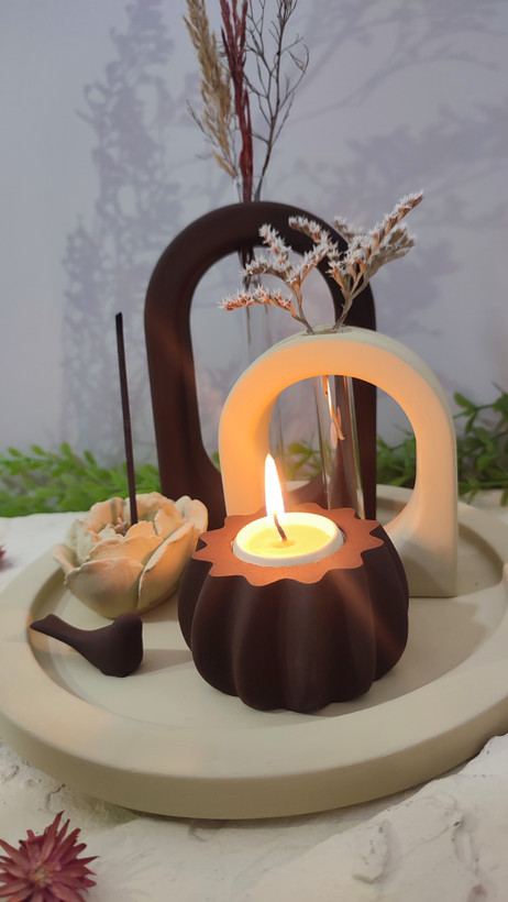 ست دکوری گلجا و سینی و جاعودی و جاشمعی وارمری